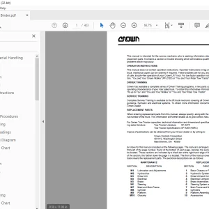 Crown Forklift TWR TR Service Manual - PDF DOWNLOAD