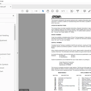 Crown Forklift W (HD) Walkie Stacker Service Manual -PDF DOWNLOAD