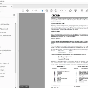 Crown Forklift WB Walkie Stacker Service Manual - PDF DOWNLOAD