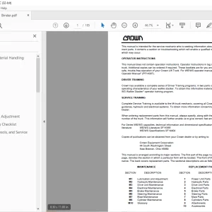 Crown Forklift WE WS 2300 Walkie Stacker Service Manual - PDF