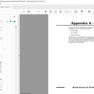 Crown Series IV Forklift Appendix A - H Service Manual - PDF DOWNLOAD