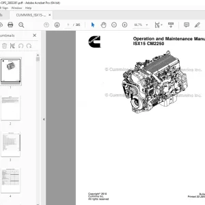 Cummins Engine ISX15 CM2250 Operation & Maintenance Manual 2883361 PDF