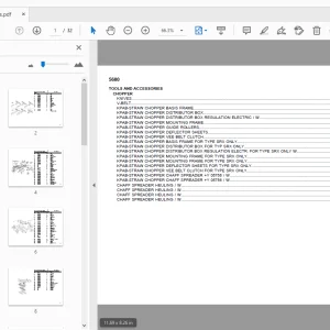 DEUTZ FAHR 5680 TOOLS AND ACCESSORIES PARTS MANUAL - PDF