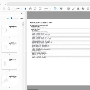 DEUTZ FAHR AGROPLUS 310 ECOLINE PARTS MANUAL 10001 - PDF