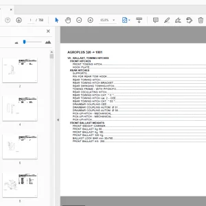DEUTZ FAHR AGROPLUS 320 PARTS MANUAL 1001 - PDF