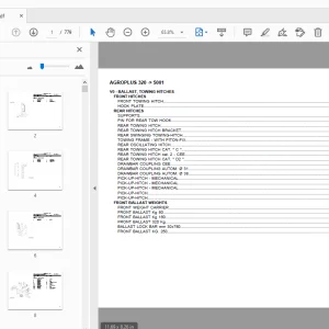 DEUTZ FAHR AGROPLUS 320 PARTS MANUAL 5001 - PDF