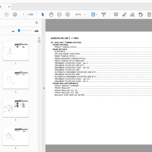 DEUTZ FAHR AGROPLUS 320F PARTS MANUAL 1001 - PDF