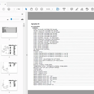 DEUTZ FAHR AGROPLUS 95 PARTS MANUAL - PDF