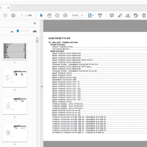 DEUTZ FAHR AGROTRON TTV 610 PARTS MANUAL - PDF