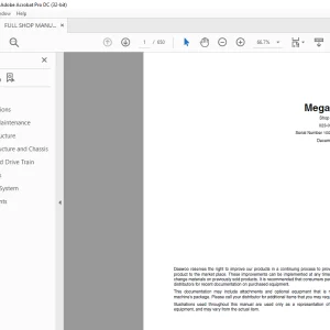 Daewoo Mega 300-V Shop Manual 023-00041AE - PDF DOWNLOAD