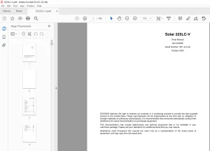 Daewoo Solar 225LC-V Track Excavator Shop Manual 023-00058E