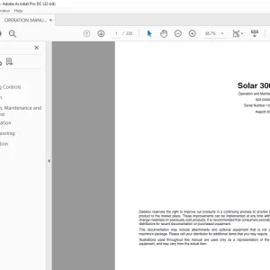 Daewoo Solar 300LC-V Operation and Maintenance Manual 022-00020E