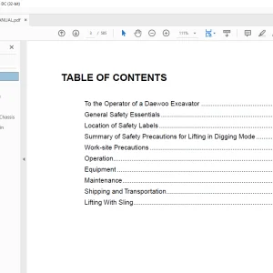 Daewoo Solar 300LC-V Shop Manual - PDF