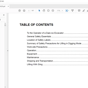 Daewoo Track Excavator s470 Shop Manual- PDF DOWNLOAD
