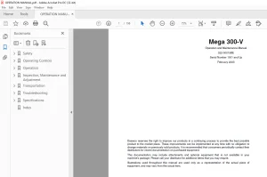 Daewoo Wheel Loader Mega 300-V Operation and Maintenance Manual 022-00015BE