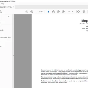 Daewoo Wheel Loader  Mega 300-V Operation and Maintenance Manual 022-00015BE