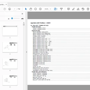 Deutz Fahr Agrofarm 420 Profiline Parts Manual 25001 - PDF