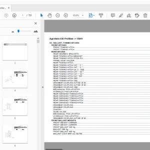 Deutz Fahr Agrofarm 430 Profiline Parts Manual 15001 - PDF