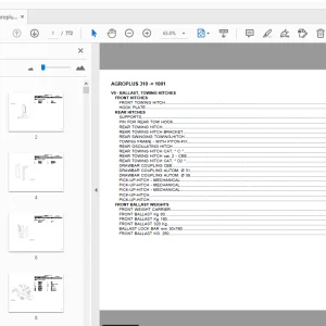 Deutz Fahr Agroplus 310 Parts Manual 1001 - PDF