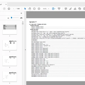 Deutz Fahr Agroplus 77 Parts Manual - PDF