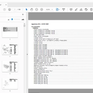 Deutz Fahr Agrotron 215 Parts Manual 8170 1001 - PDF