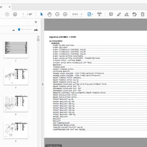 Deutz Fahr Agrotron 230 MK3 Parts Manual 8100 - PDF