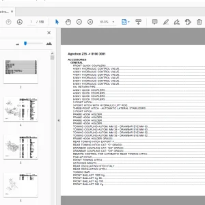 Deutz Fahr Agrotron 235 Parts Manual 8100 3001 - PDF