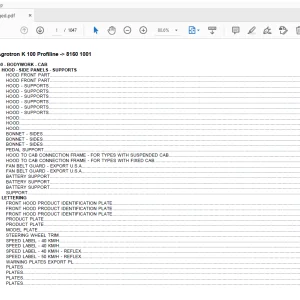 Deutz Fahr Agrotron K 100 Profiline Parts Manual 8160 1001 - PDF