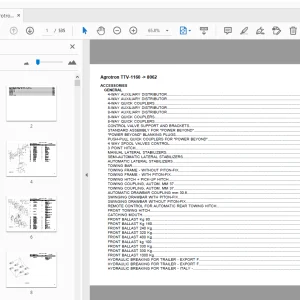 Deutz Fahr Agrotron TTV-1160 Parts Manual - PDF