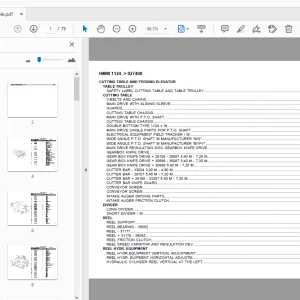 Deutz Fahr HMW 1124 Cutting Table & Feeding Elevator Parts Manual - PDF