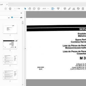 Deutz Fahr M 35.75 Combine Harvesters Parts Manual - PDF