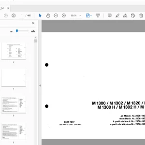 Deutz Fahr M1300/M1302/M1320/M1322/M1300H/M1302H/M1322H Combine Harvesters Parts Manual - PDF