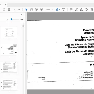 Deutz Fahr M1610H Combine Harvesters Parts Manual - PDF
