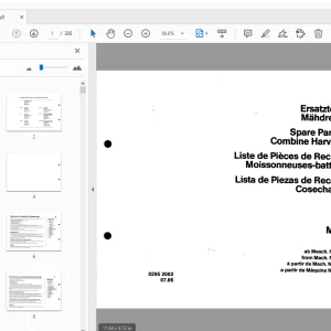 Deutz Fahr M2385 Combine Harvesters Parts Manual - PDF