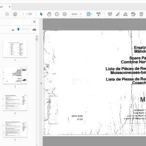 Deutz Fahr M35.70 Combine Harvesters Parts Manual - PDF