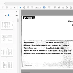Deutz Fahr M750 Combine Harvester Parts Manual - PDF
