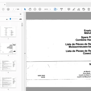 Deutz M1630H Combine Harvesters Parts Manual - PDF