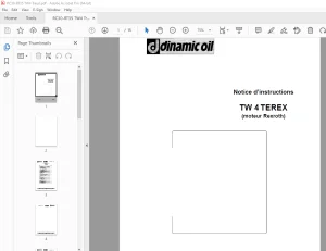 Dinamic Oil TW 4 TEREX (Rexroth motor) Instruction Manual (French) PDF