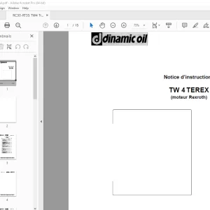 Dinamic Oil TW 4 TEREX (moteur Rexroth) Notice d’instructions PDF