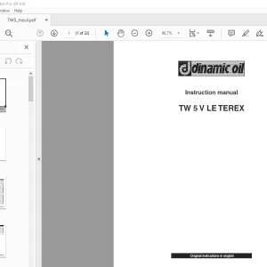 Dinamic Oil TW 5 V LE TEREX Instruction Manual - PDF DOWNLOAD