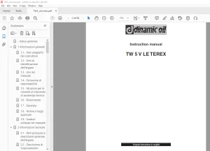 Dinamic Oil TW 5 V LE TEREX Instruction Manual - PDF DOWNLOAD