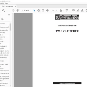Dinamic Oil TW 5 V LE TEREX Instruction Manual - PDF DOWNLOAD