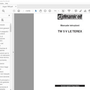 Dinamic Oil TW 5 V LE TEREX Manuale istruzioni - PDF DOWNLOAD