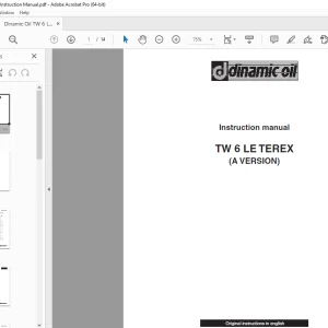 Dinamic Oil TW 6 LE TEREX Instruction Manual - PDF DOWNLOAD