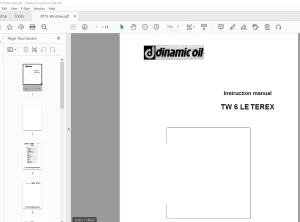 Dinamic Oil TW 6 LE TEREX Operator's Manual PDF