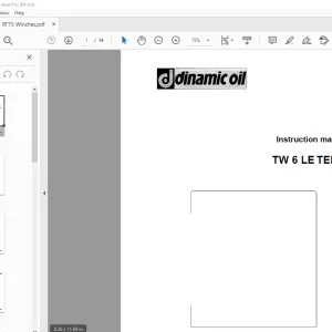 Dinamic Oil TW 6 LE TEREX Operator's Manual PDF