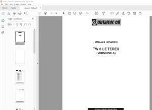 Dinamic Oil TW 6 LE TEREX Manuale Operatore PDF
