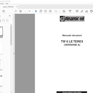 Dinamic Oil TW 6 LE TEREX Manuale istruzioni - PDF DOWNLOAD