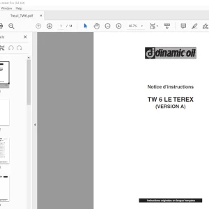Dinamic Oil TW 6 LE TEREX Notice d’instructions - PDF DOWNLOAD