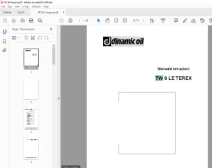 Dinamic Oil TW 6 LE TEREX & TW 4 LE TEREX Manuale istruzioni - PDF